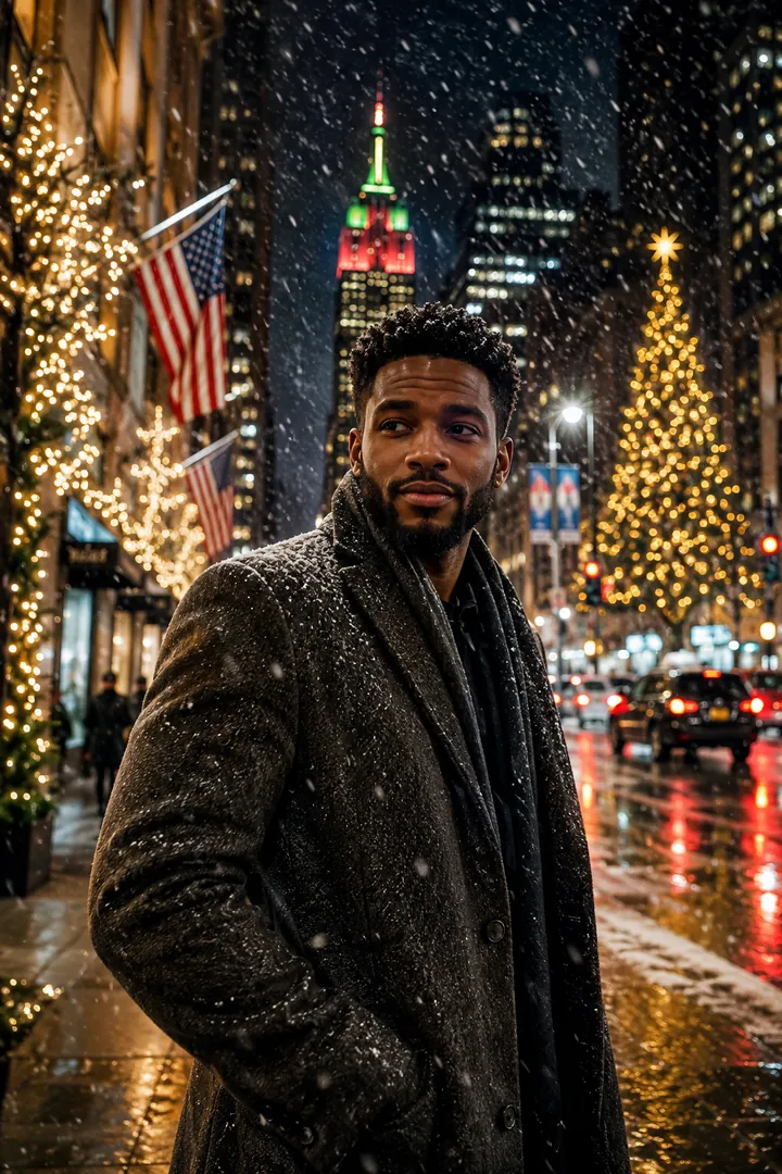 Christmas in New York: AI Christmas photo effect