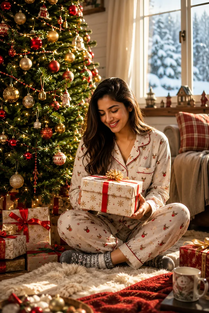 Magical Christmas Morning: AI Christmas photo effect example 2