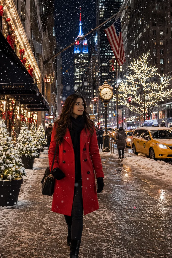 Santa in the City: AI Christmas photo effect