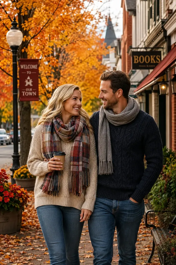 Cozy Fall Couple: AI Cozy & Autumn Aesthetic photo effect