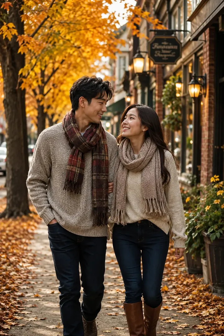 Cozy Fall Couple: AI Cozy & Autumn Aesthetic photo effect example 2