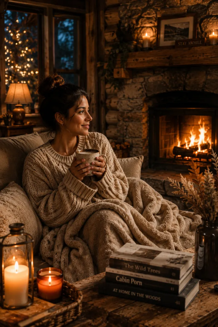 Fireplace Evening: AI Cozy & Autumn Aesthetic photo effect