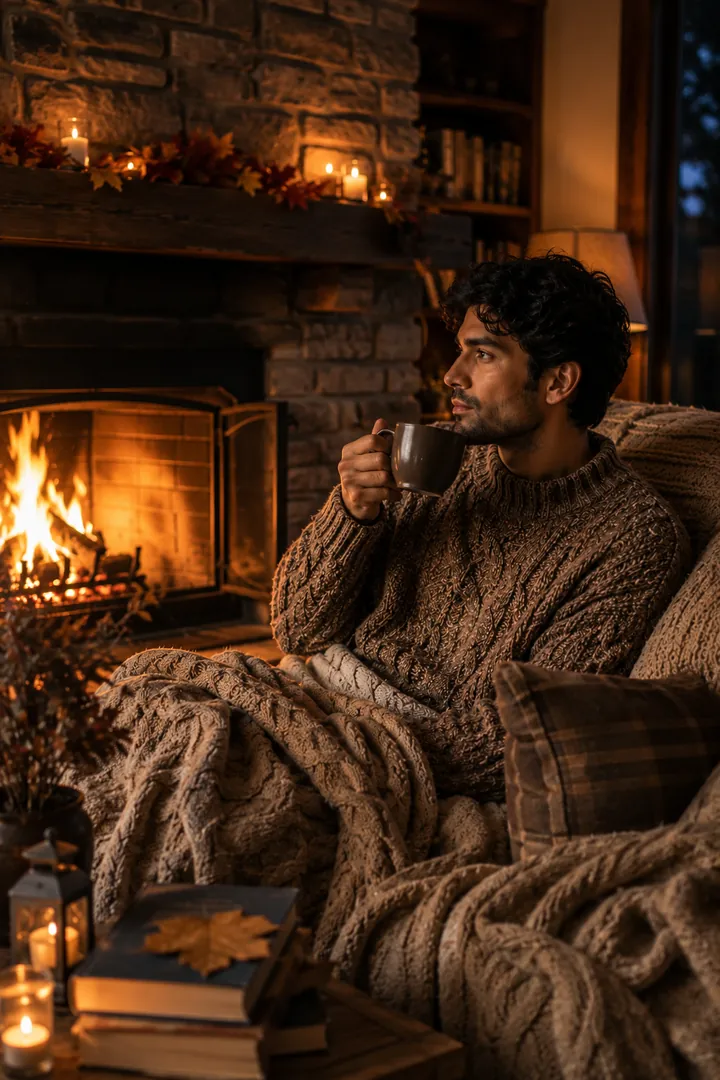 Fireplace Evening: AI Cozy & Autumn Aesthetic photo effect example 2