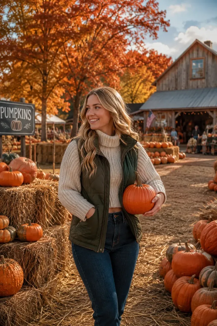 Pumpkin Farm Afternoon: AI Cozy & Autumn Aesthetic photo effect example 2