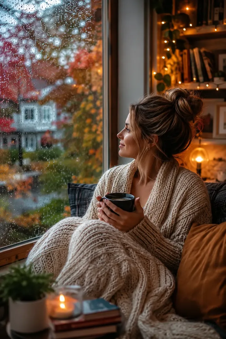 Rainy Autumn Day: AI Cozy & Autumn Aesthetic photo effect