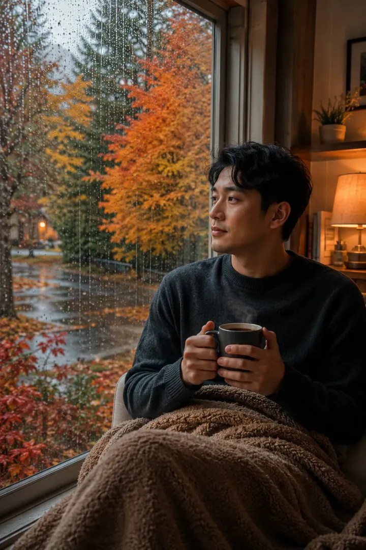 Rainy Autumn Day: AI Cozy & Autumn Aesthetic photo effect example 2