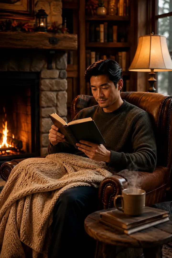 Cozy Reading Corner: AI Cozy & Autumn Aesthetic photo effect