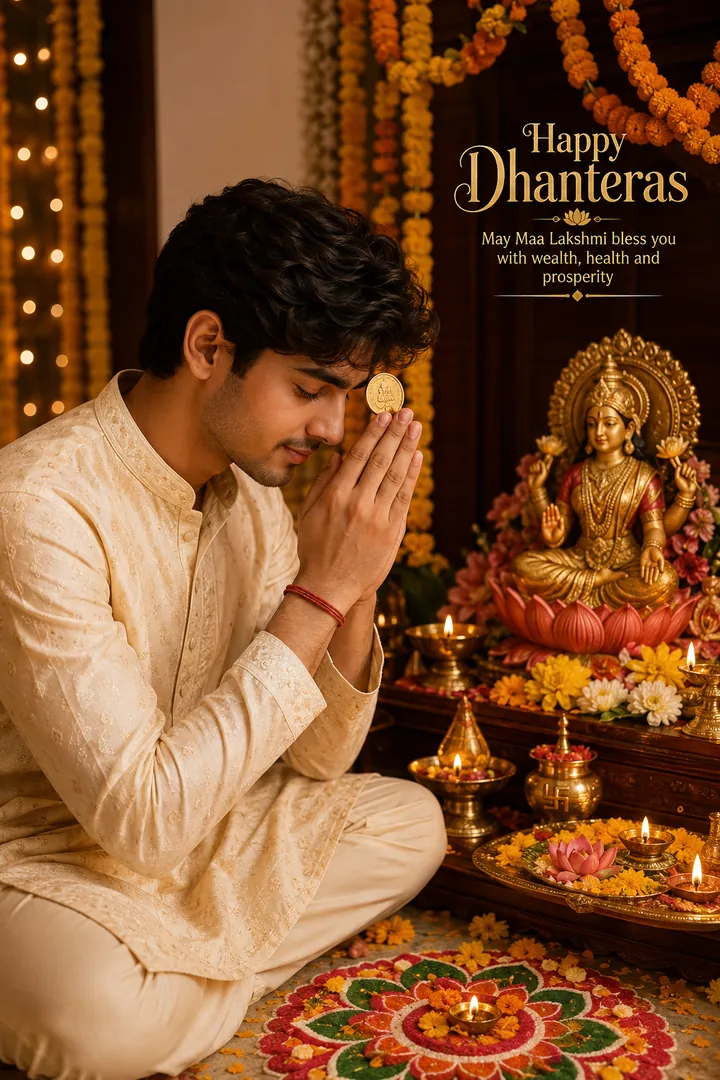 Lakshmi Coin Blessing: AI Dhanteras photo effect example 2
