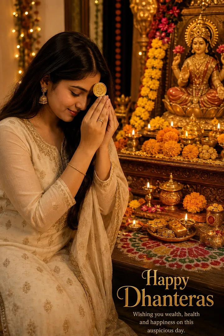 Lakshmi Coin Blessing: AI Dhanteras photo effect