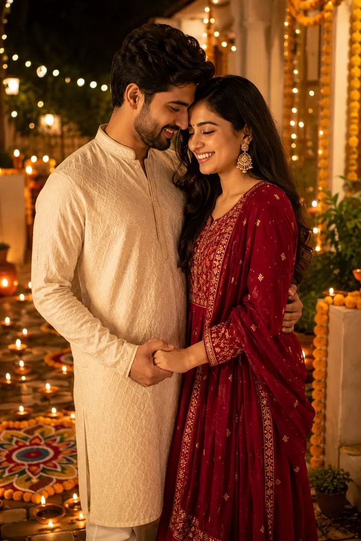 Diwali Couple Glow: AI Diwali photo effect
