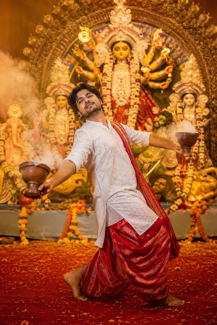 Dhunuchi Dance: AI Durga Puja photo effect example 2