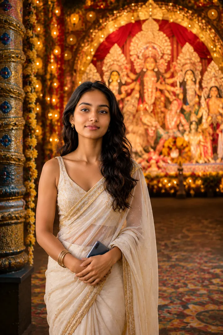 Pandal Hopping: AI Durga Puja photo effect example 2