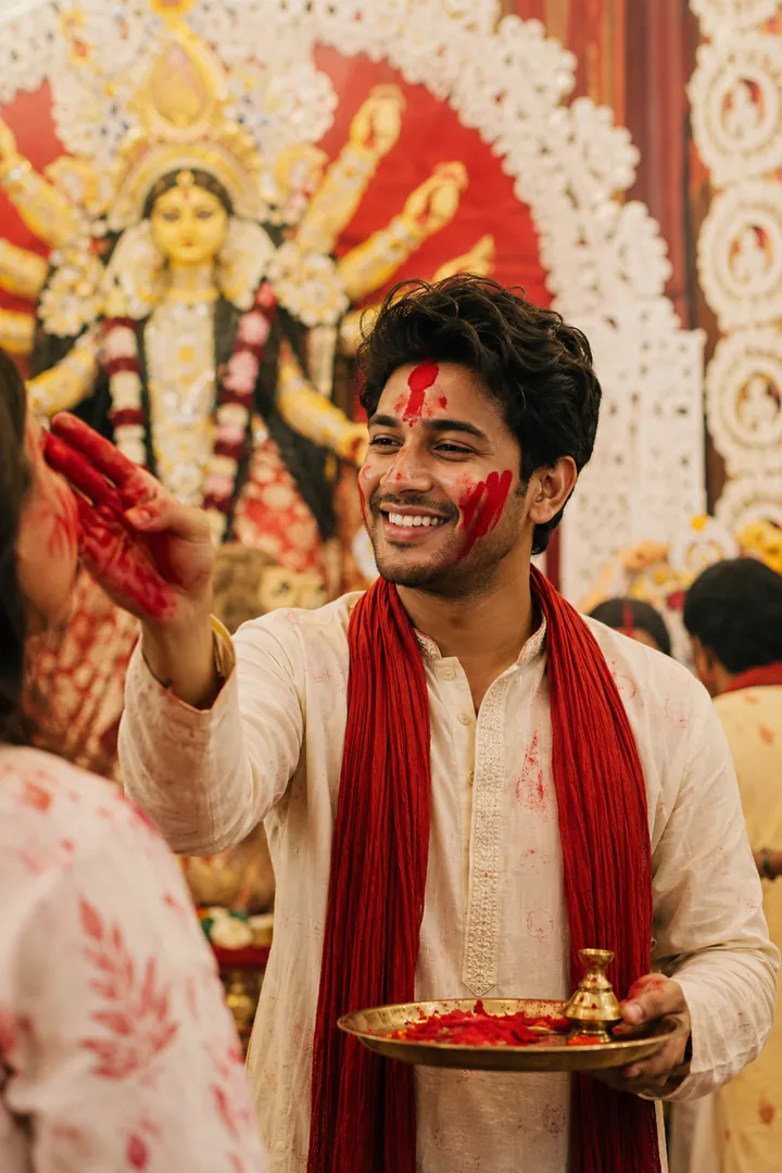 Sindoor Khela: AI Durga Puja photo effect example 2