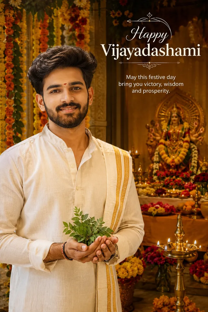 Vijayadashami Blessing: AI Dussehra photo effect example 2