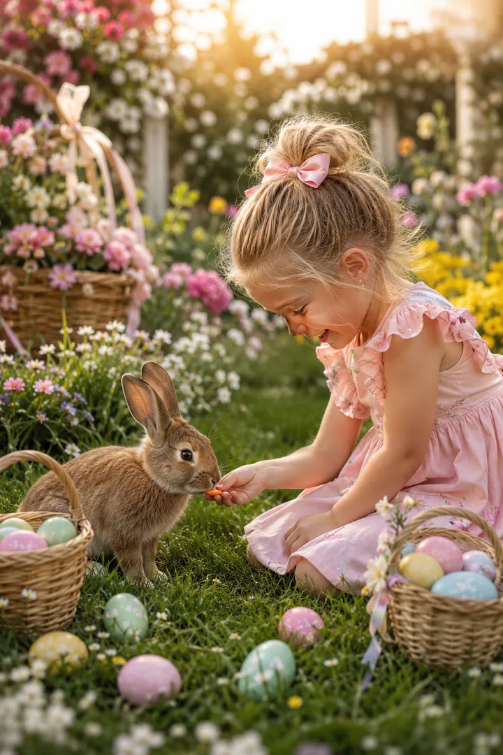 Bunny & Child: AI Easter photo effect