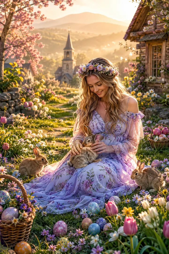 Whimsical Easter Wonderland: AI Easter photo effect