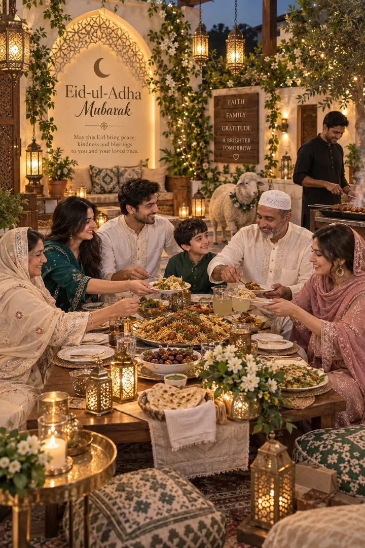 Family Feast Table: AI Eid-ul-Adha photo effect example 2