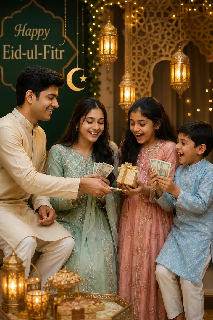Kids Eidi: AI Eid-ul-Fitr photo effect example 2