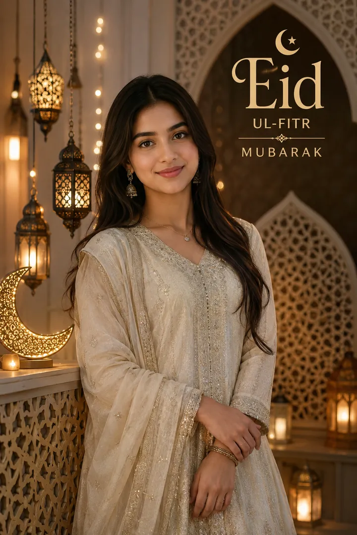 Eid Mubarak Portrait: AI Eid-ul-Fitr photo effect example 2