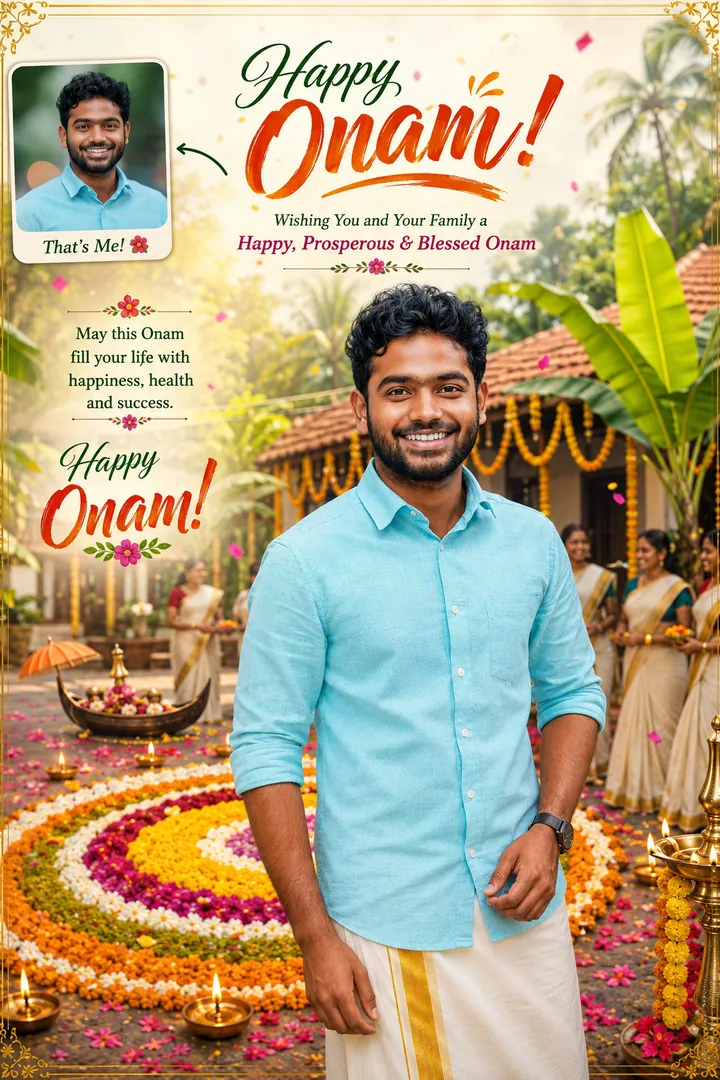Grand Pookalam Celebration: AI Festival Collection photo effect