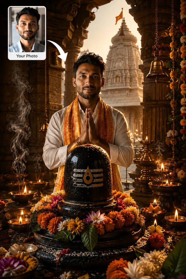 Jyotirlinga Darshan: AI Festival Collection photo effect