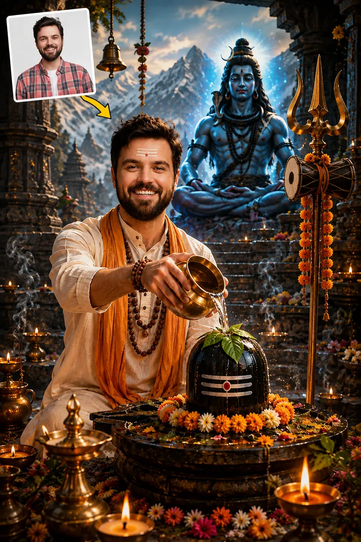 Shravan Devotion: AI Festival Collection photo effect example 2