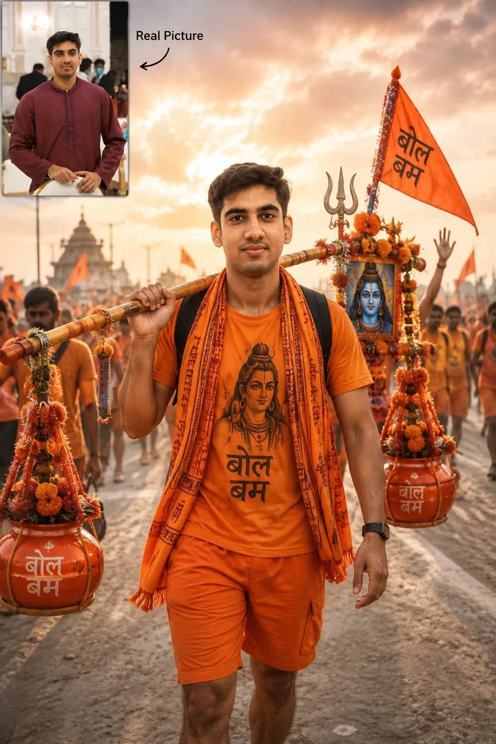 Kanwar Yatra: AI Festival Collection photo effect example 2