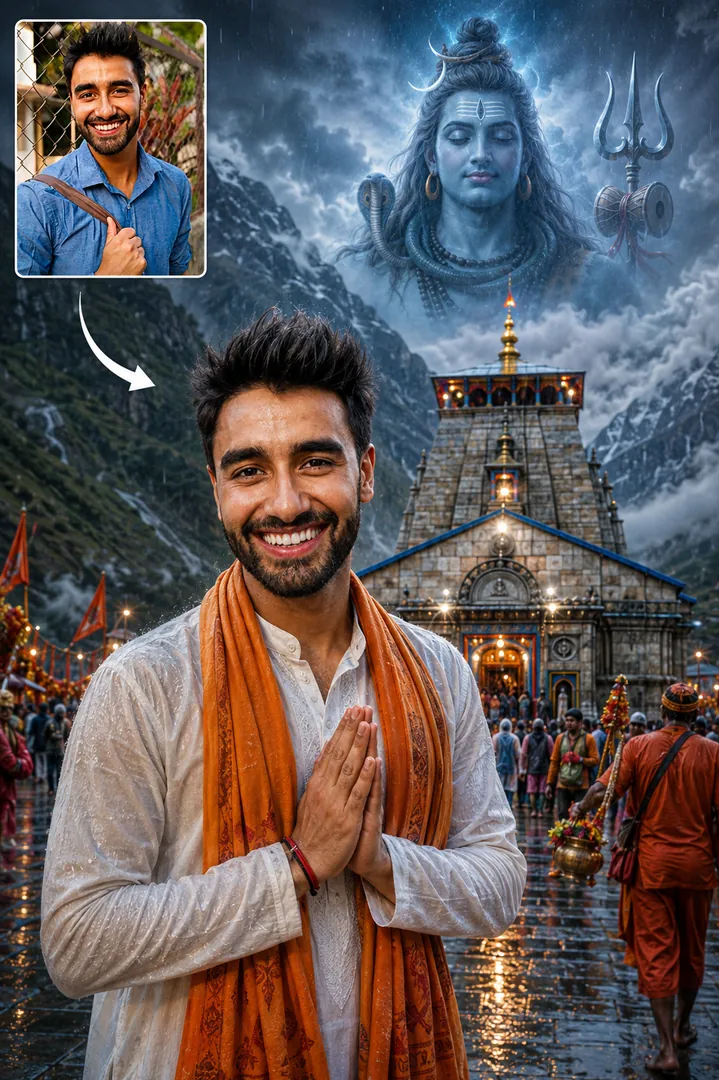 Kedarnath Blessing: AI Festival Collection photo effect