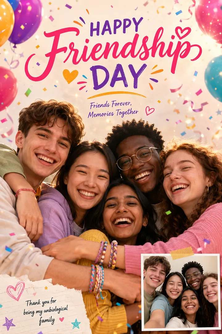 Happy Friendship Day Poster — AI photo example