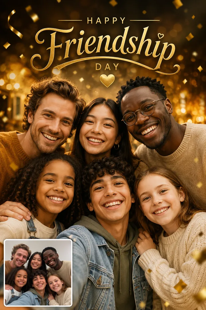 Happy Friendship Day Poster AI photo example 2