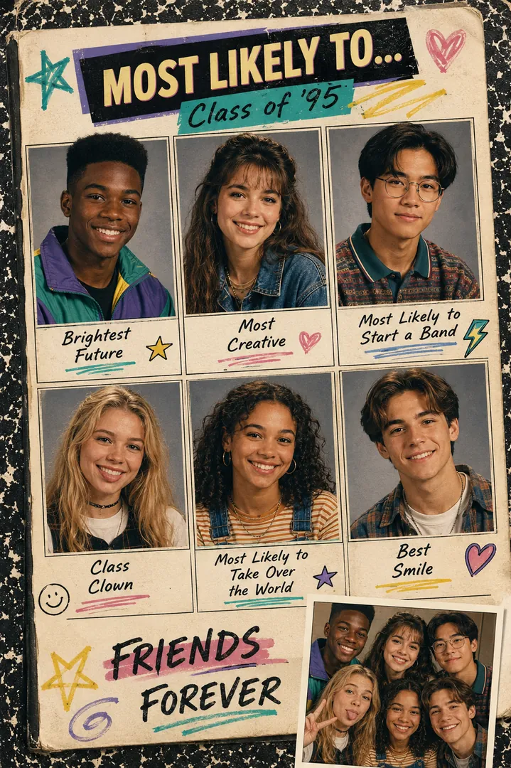 Retro Yearbook — AI photo example