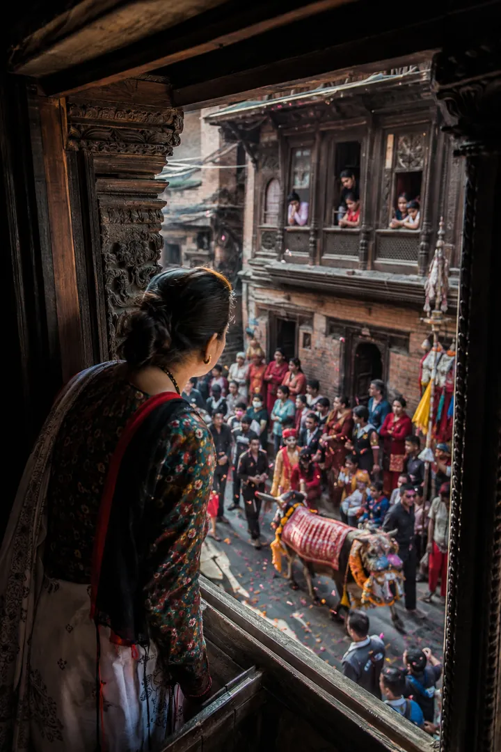 View from the Window: AI Gai Jatra photo effect