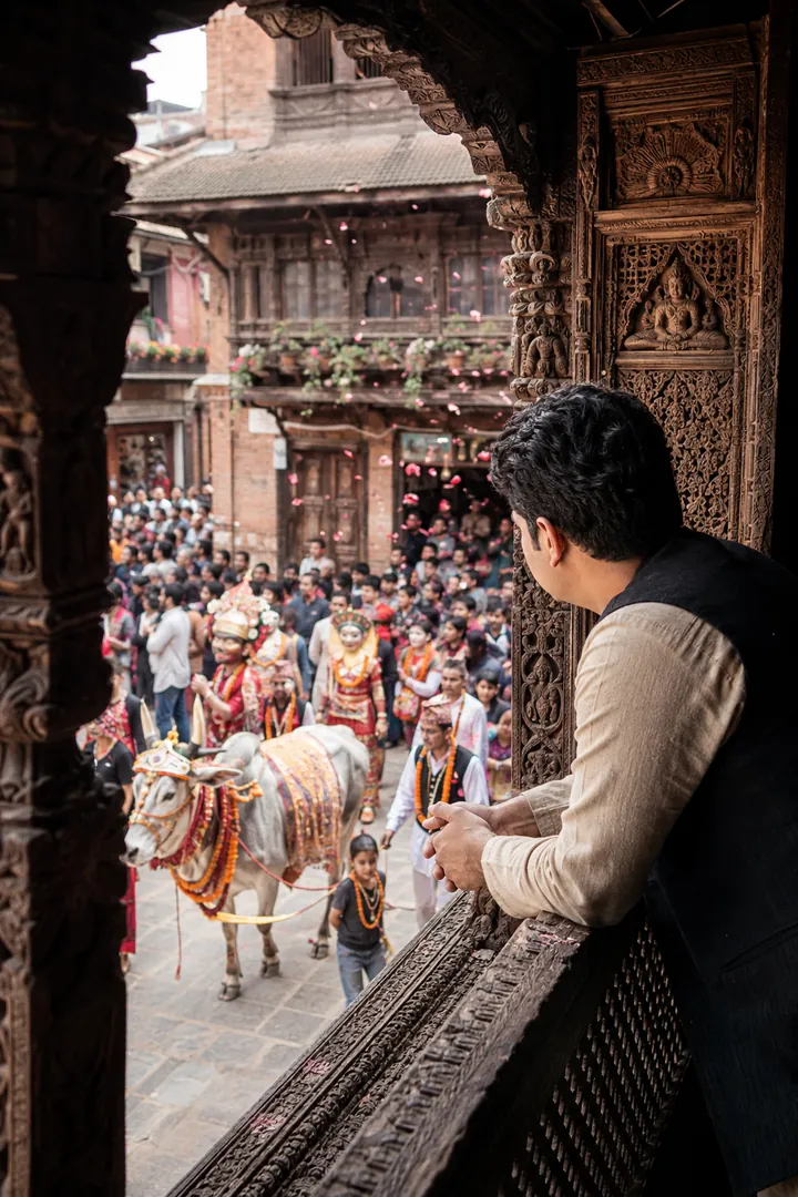 View from the Window: AI Gai Jatra photo effect example 2