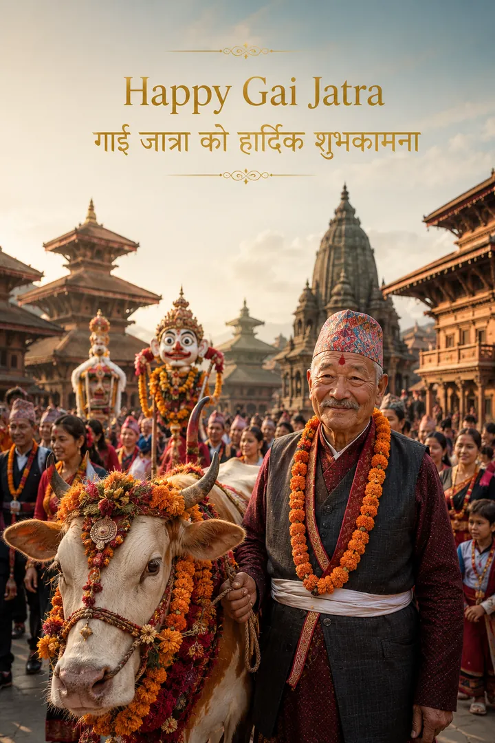 Gai Jatra Wish: AI Gai Jatra photo effect example 2