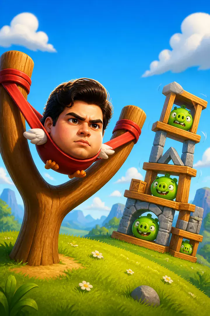 Slingshot Showdown — AI photo example
