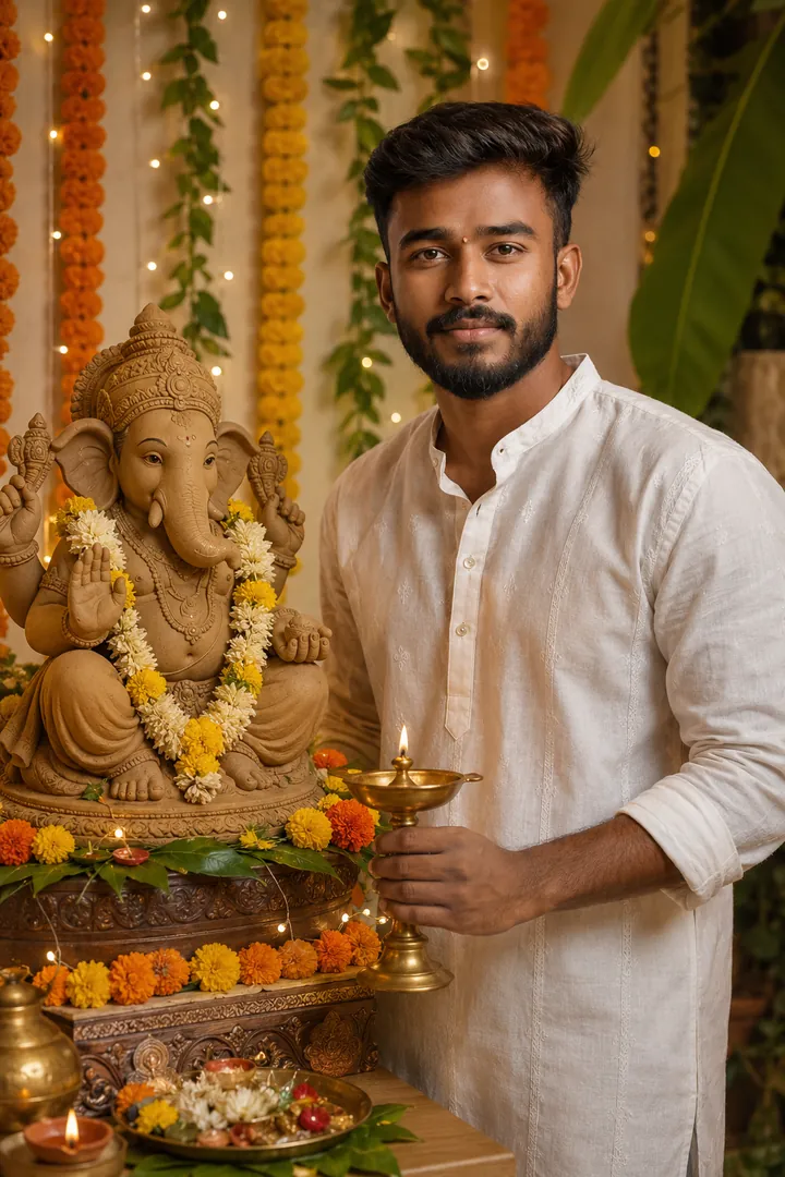 Eco Clay Ganesha: AI Ganesh Chaturthi photo effect example 2