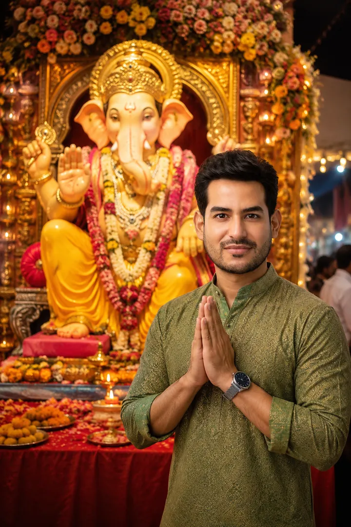 Pandal Darshan: AI Ganesh Chaturthi photo effect example 2