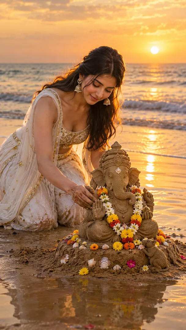 Sand Ganesha: AI Ganesh Chaturthi photo effect