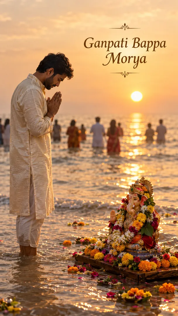 Visarjan Farewell: AI Ganesh Chaturthi photo effect