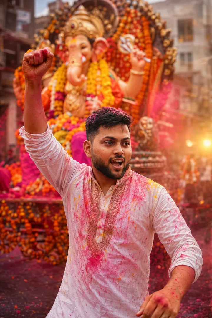 Visarjan Procession: AI Ganesh Chaturthi photo effect