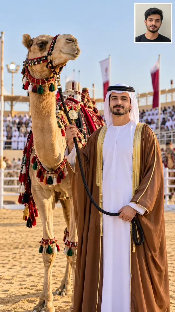 Camel Beauty Festival: AI Gulf Festivals & Traditions photo effect