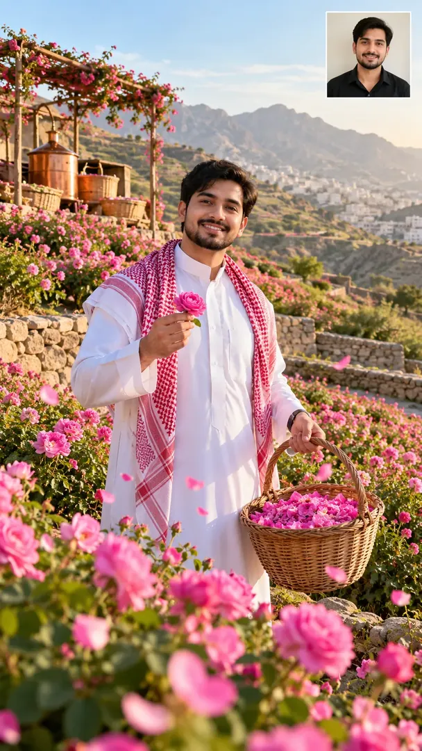 Taif Rose Festival: AI Gulf Festivals & Traditions photo effect example 2