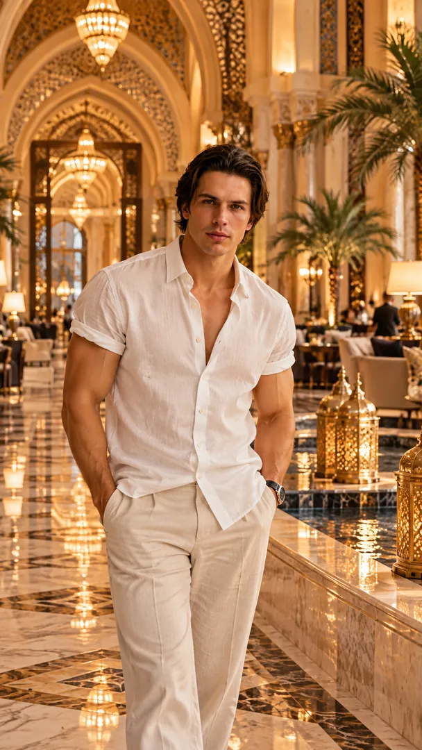 Gulf Luxury Hotel: AI Gulf Modern Lifestyle photo effect