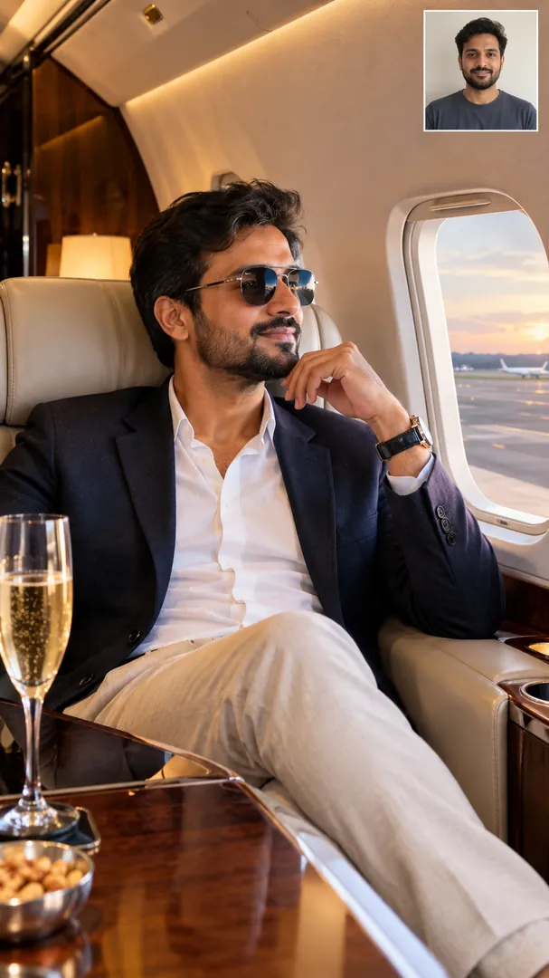 Private Jet Lounge: AI Gulf Modern Lifestyle photo effect example 2