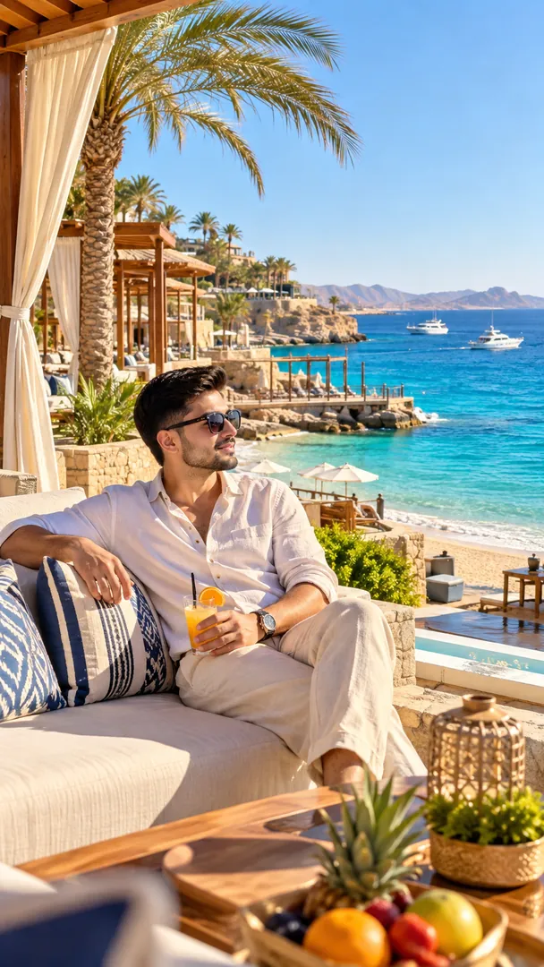Red Sea Luxury Escape: AI Gulf Modern Lifestyle photo effect