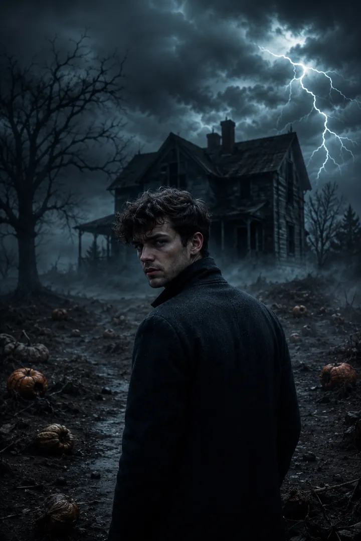Abandoned Halloween House: AI Halloween photo effect example 2