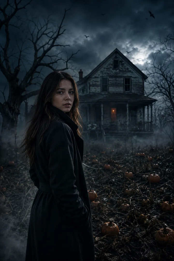 Abandoned Halloween House: AI Halloween photo effect
