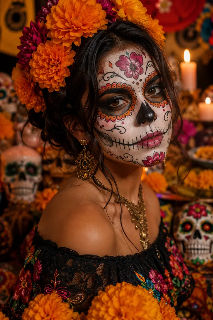 Day of the Dead: AI Halloween photo effect example 2