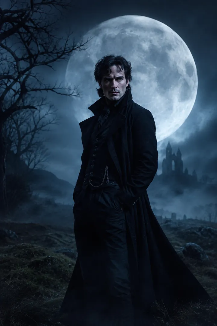 Moonlit Portrait: AI Halloween photo effect example 2