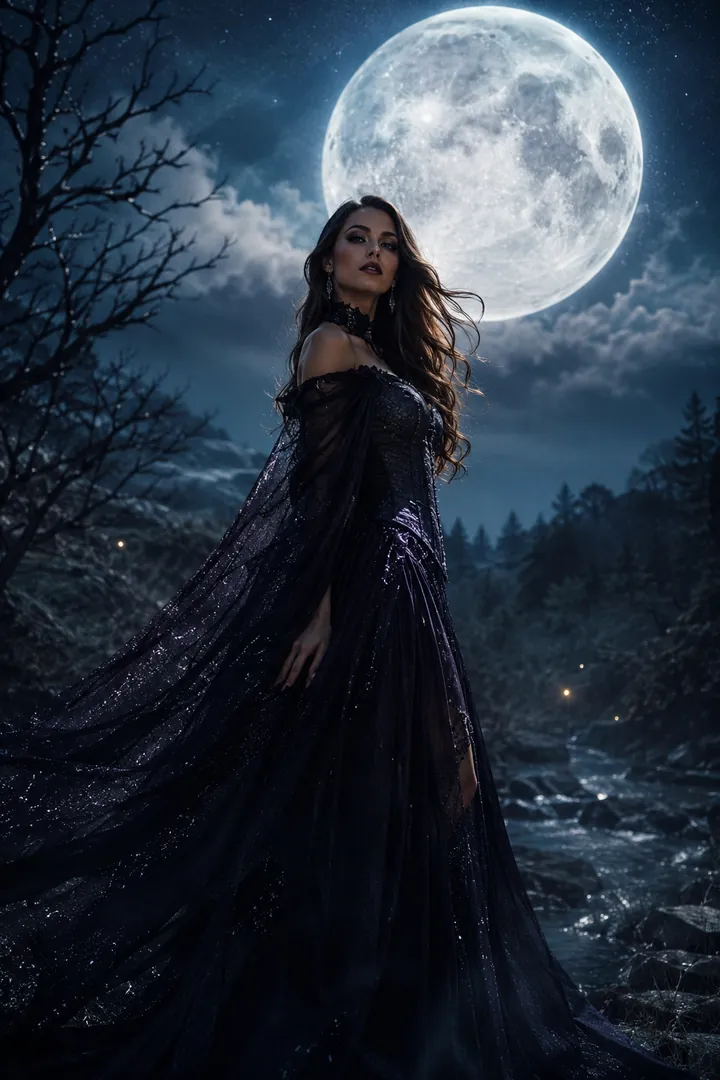 Moonlit Portrait: AI Halloween photo effect